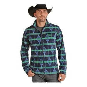 Powder River Outfitters Panhandle Jacket Men's Size Small Aztec Printed Fleece